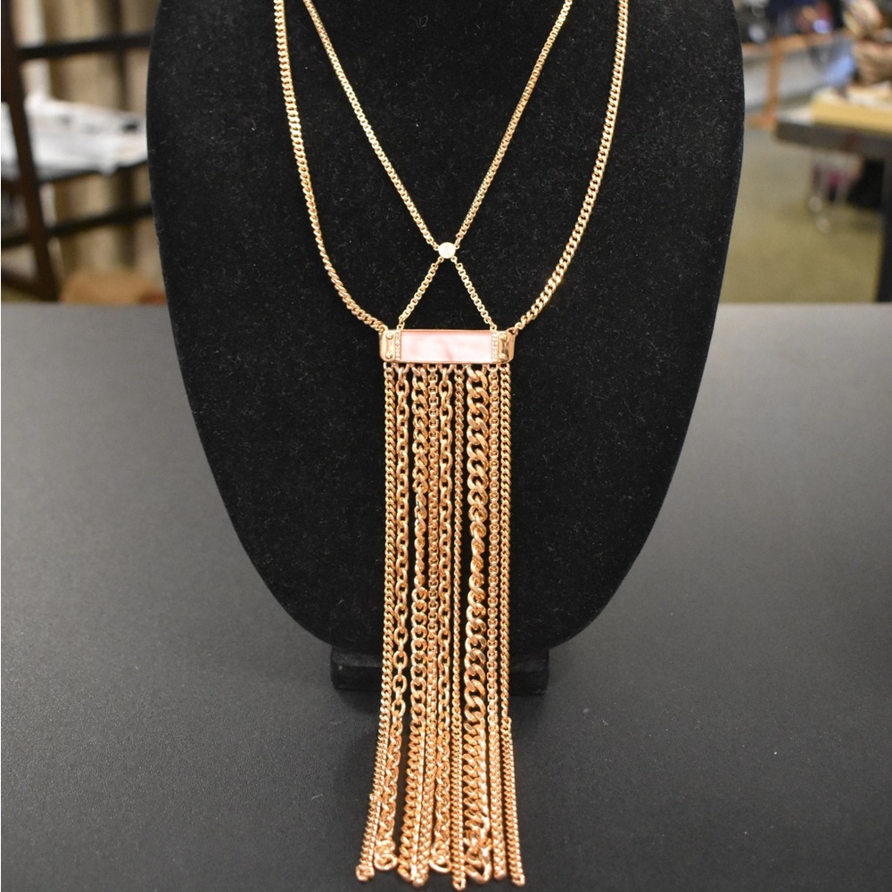 Henri Bendel Rose-gold Caged Necklace